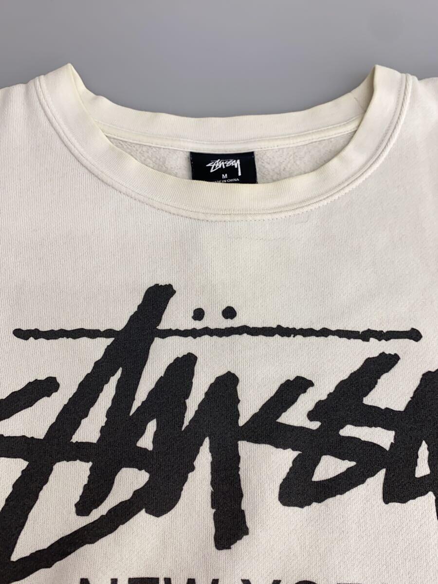 STUSSY◆スウェット/M/コットン/WHT_画像6