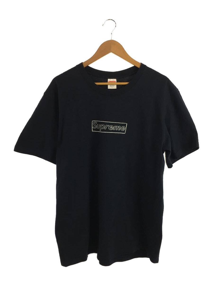 Supreme◆Tシャツ/L/コットン/BLK/21SS/×KAWS/Chalk Box Logo//_画像1