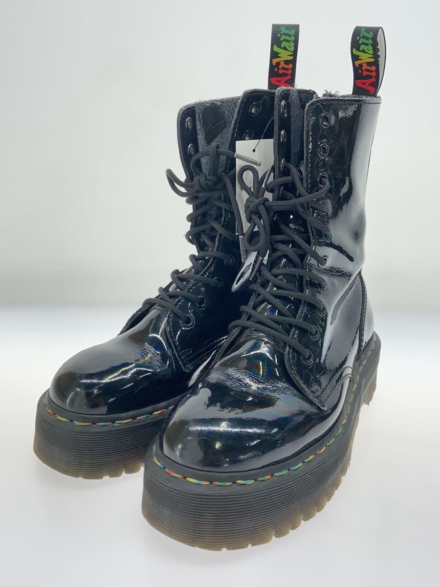 Dr.Martens◆JADON HI/レースアップブーツ/UK6/BLK/エナメル//_画像2