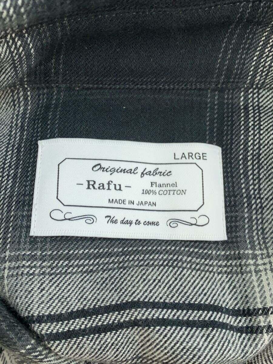 Rafu/Standerd shirt/長袖シャツ/L/コットン/BLK/オンブレCK//の画像3