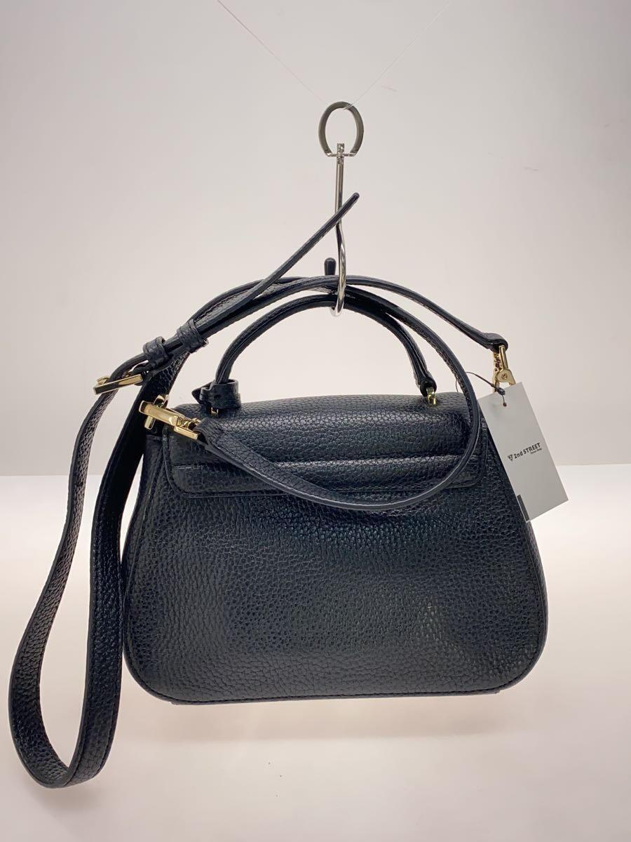 kate spade new york◆ショルダーバッグ/レザー/BLK/無地_画像3