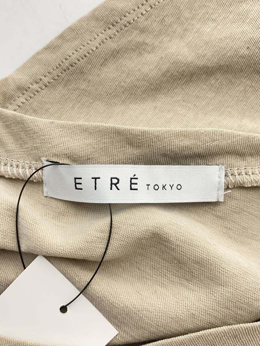 ETRE TOKYO◆20SS/ツイストネックTee/Tシャツ/FREE/コットン/CRM/無地/1220212107-1_画像3