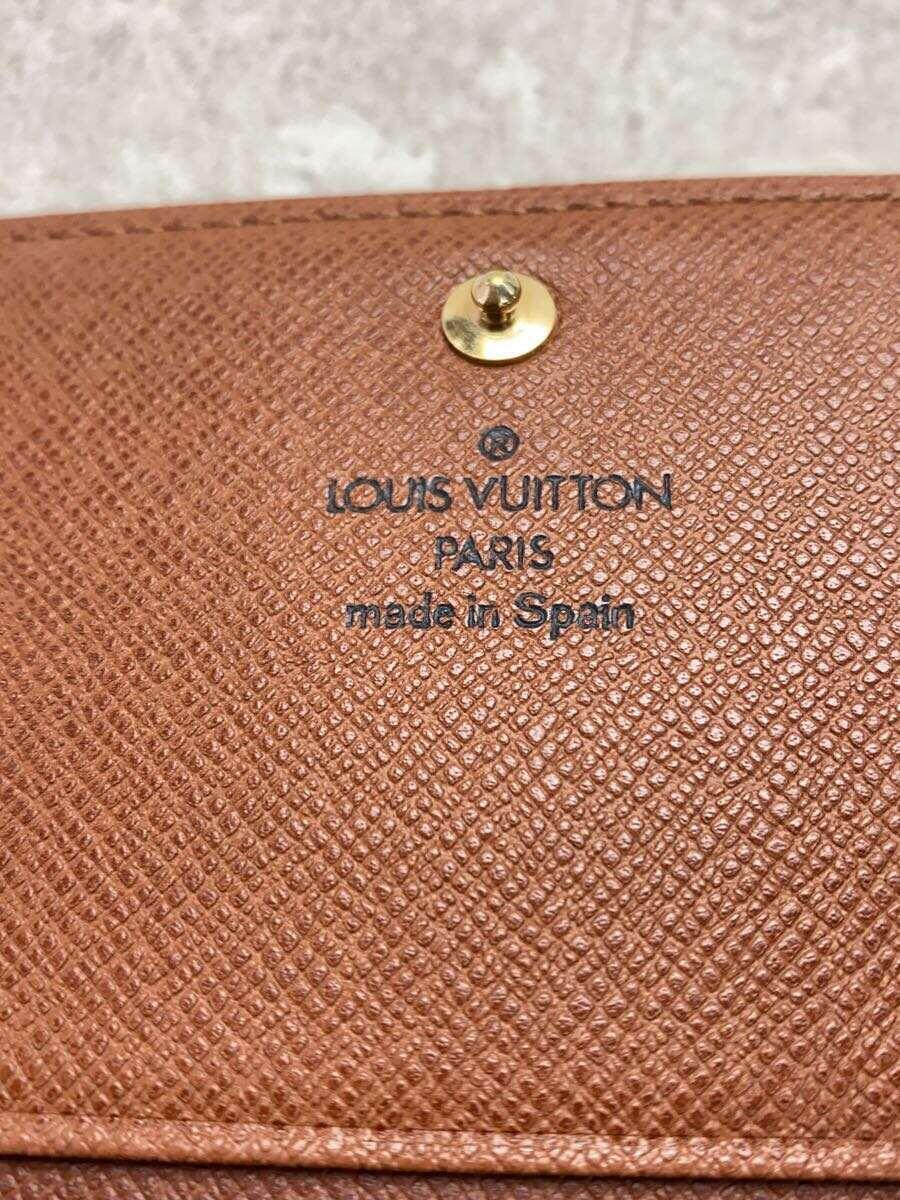 LOUIS VUITTON◆ポルト・モネ・ビエ・トレゾール_モノグラム・キャンバス_BRW/PVC/BRW/総柄/レディース_画像3