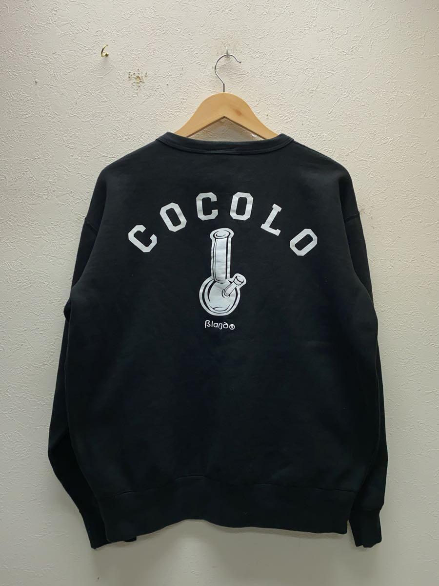 COCOLO BLAND◆スウェット/ロゴ/プリント/XL/コットン/ブラック_画像2