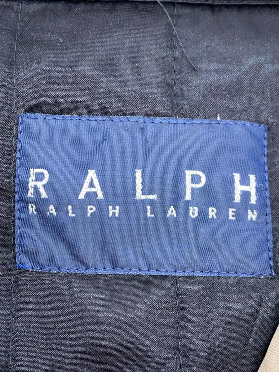 RALPH LAUREN◆トレンチコート/-/ポリエステル/BLK/無地_画像3