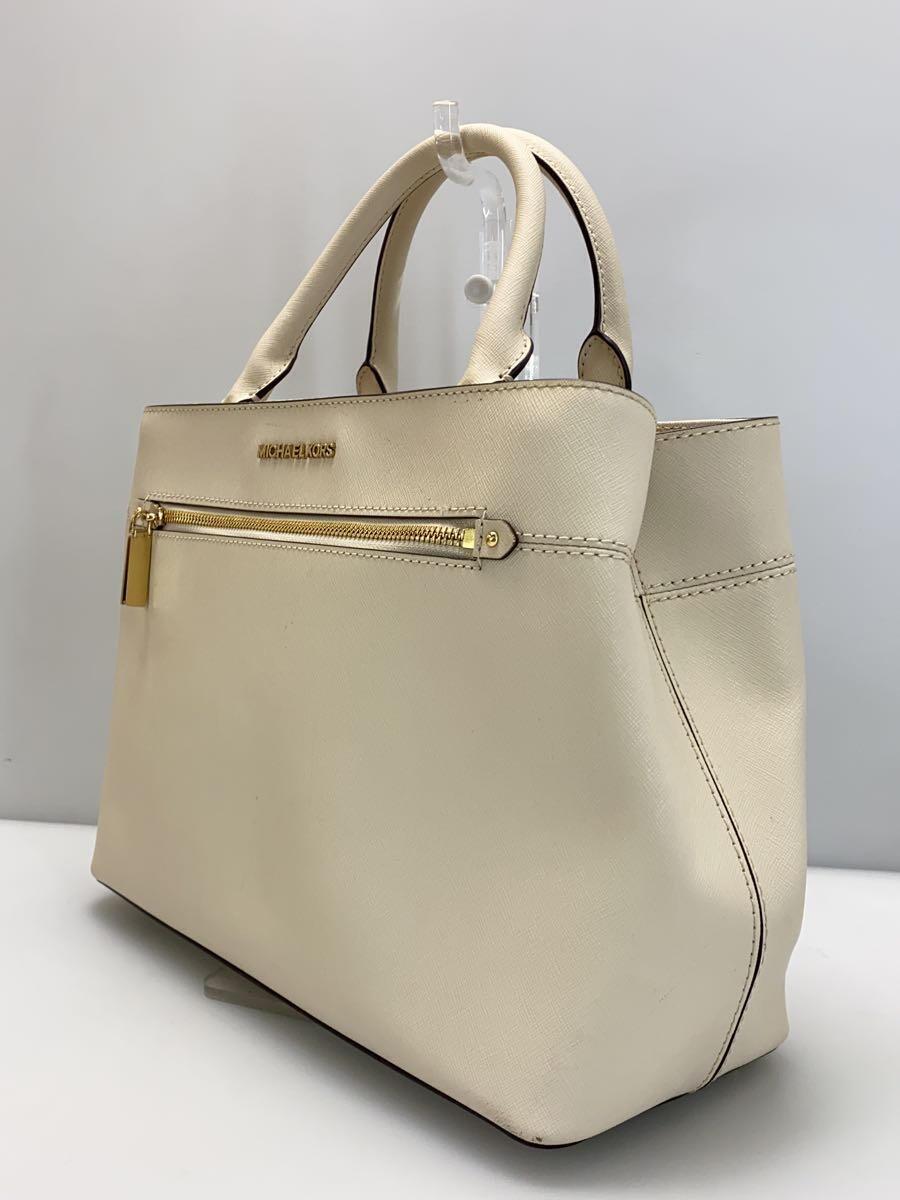 MICHAEL KORS◆ハンドバッグ/レザー/WHT/無地/I-1712_画像2