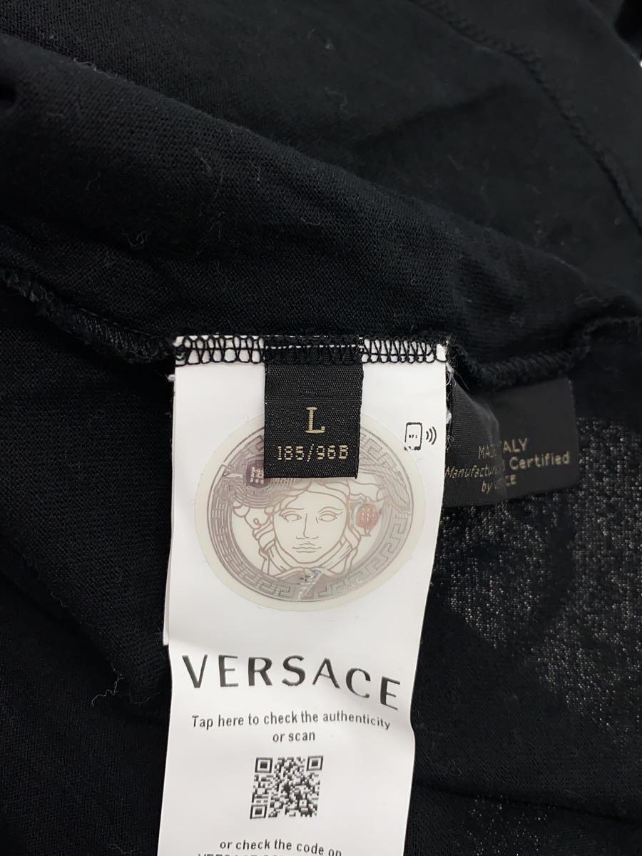 VERSACE◆Tシャツ/L/コットン/BLK/無地/A83696/A228806_画像4