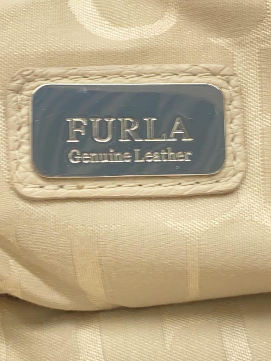 FURLA◆ハンドバッグ/レザー/BEG/無地/F6515_画像5