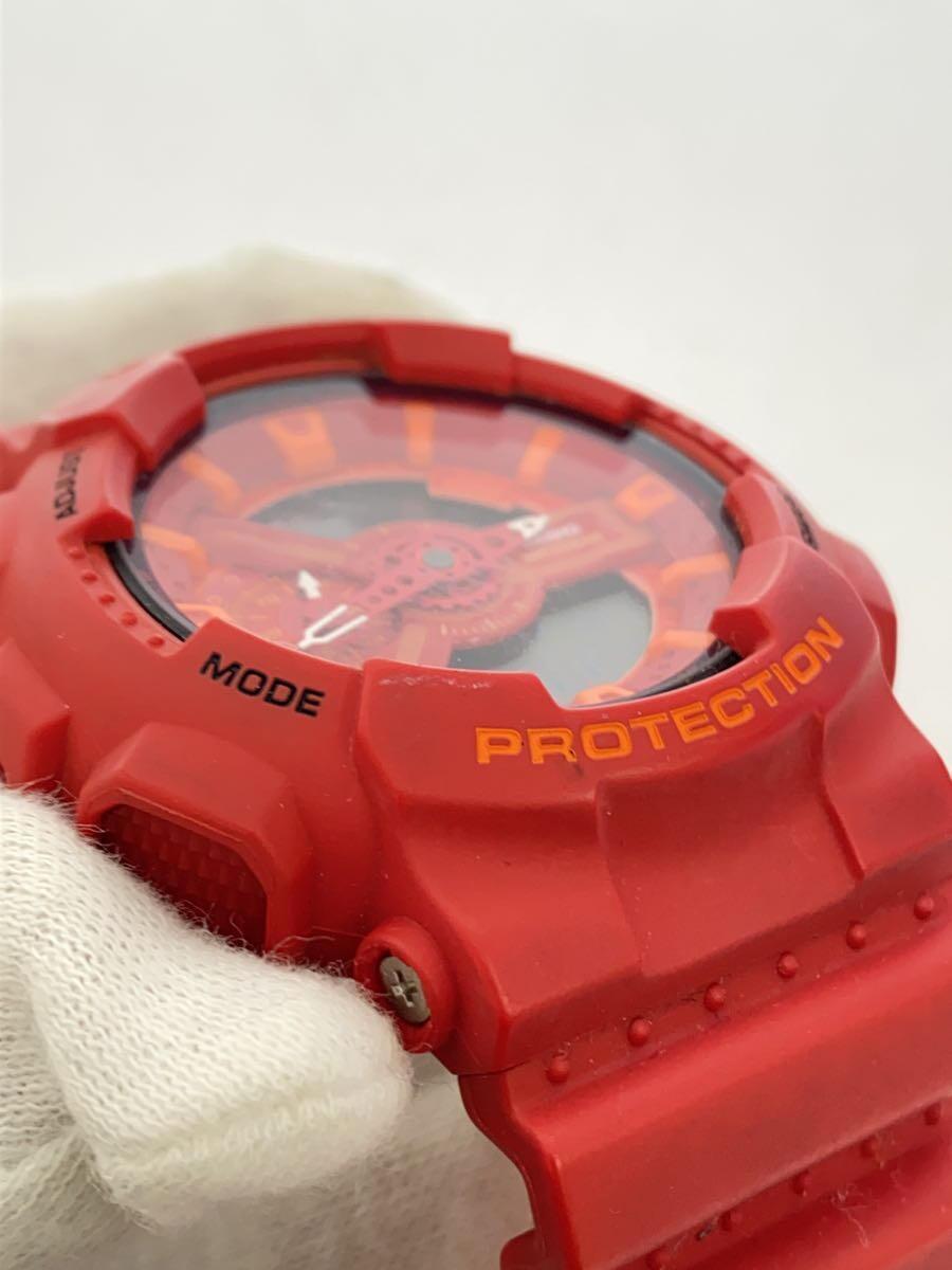 CASIO◆クォーツ腕時計・G-SHOCK/デジアナ/ラバー/レッド/レッド/GA-110AC-4AJF_画像6