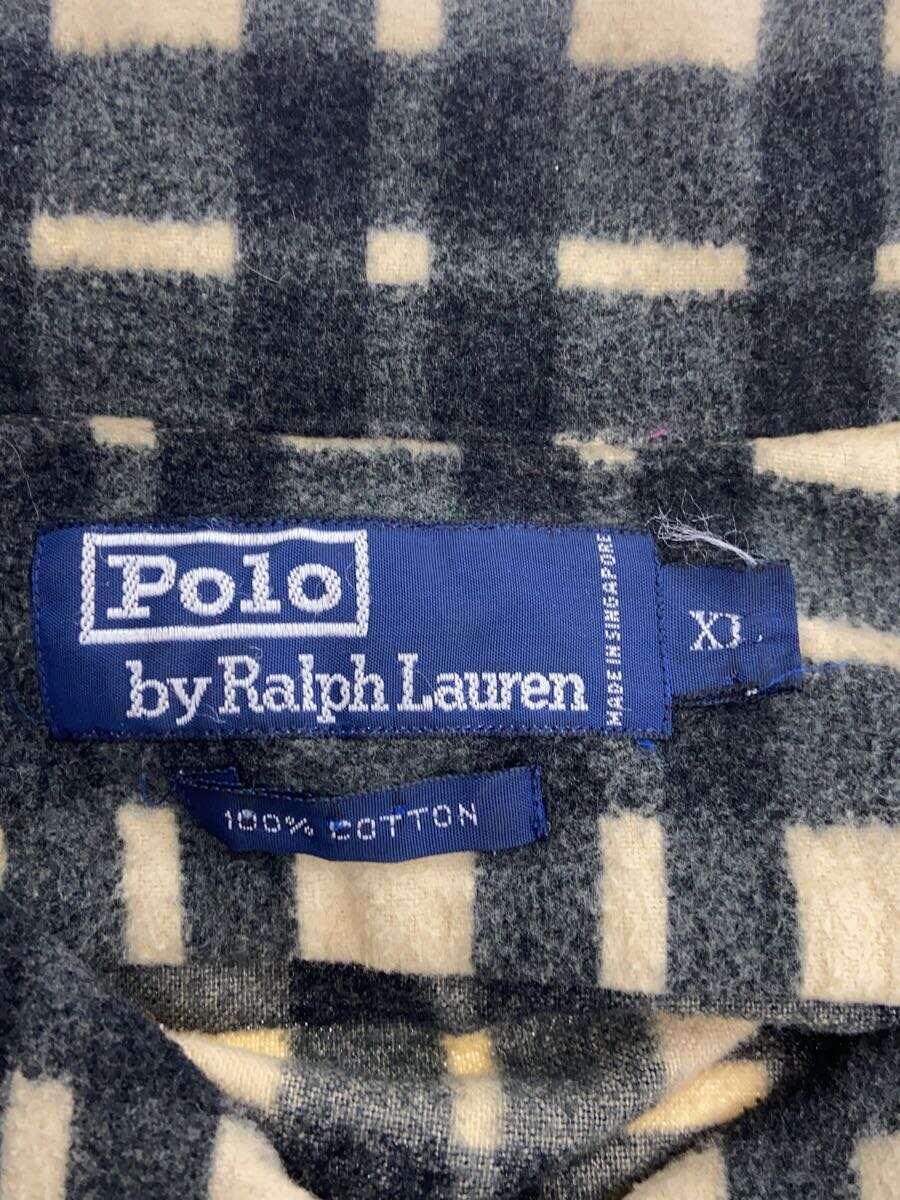 POLO RALPH LAUREN◆ネルシャツ/XL/コットン/WHT/チェック_画像3
