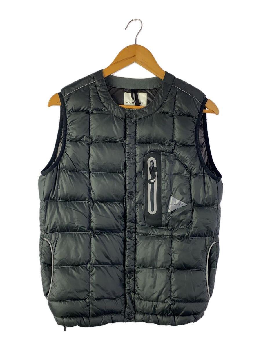 and wander◆DIAMOND STITCH DOWN VEST/-/ナイロン/BLK//の画像1