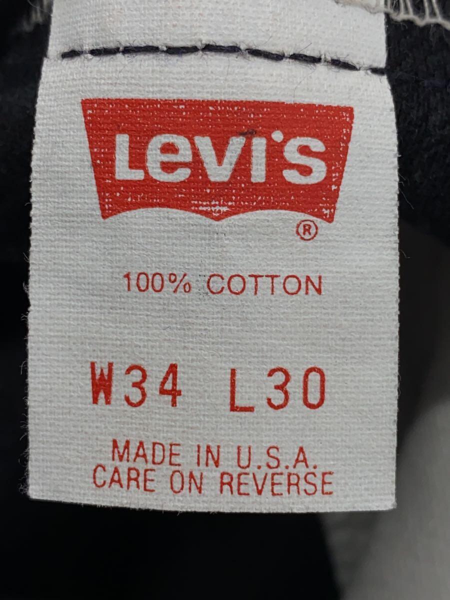 Levi’s◆ストレートパンツ/505/USA製/先染めブラック/34/コットン/BLK_画像5