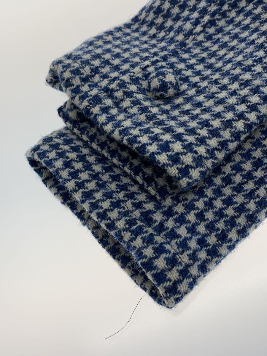 HARRIS TWEED◆ピーコート/M/ウール/BLU/千鳥格子/17-18-0009-739_画像4