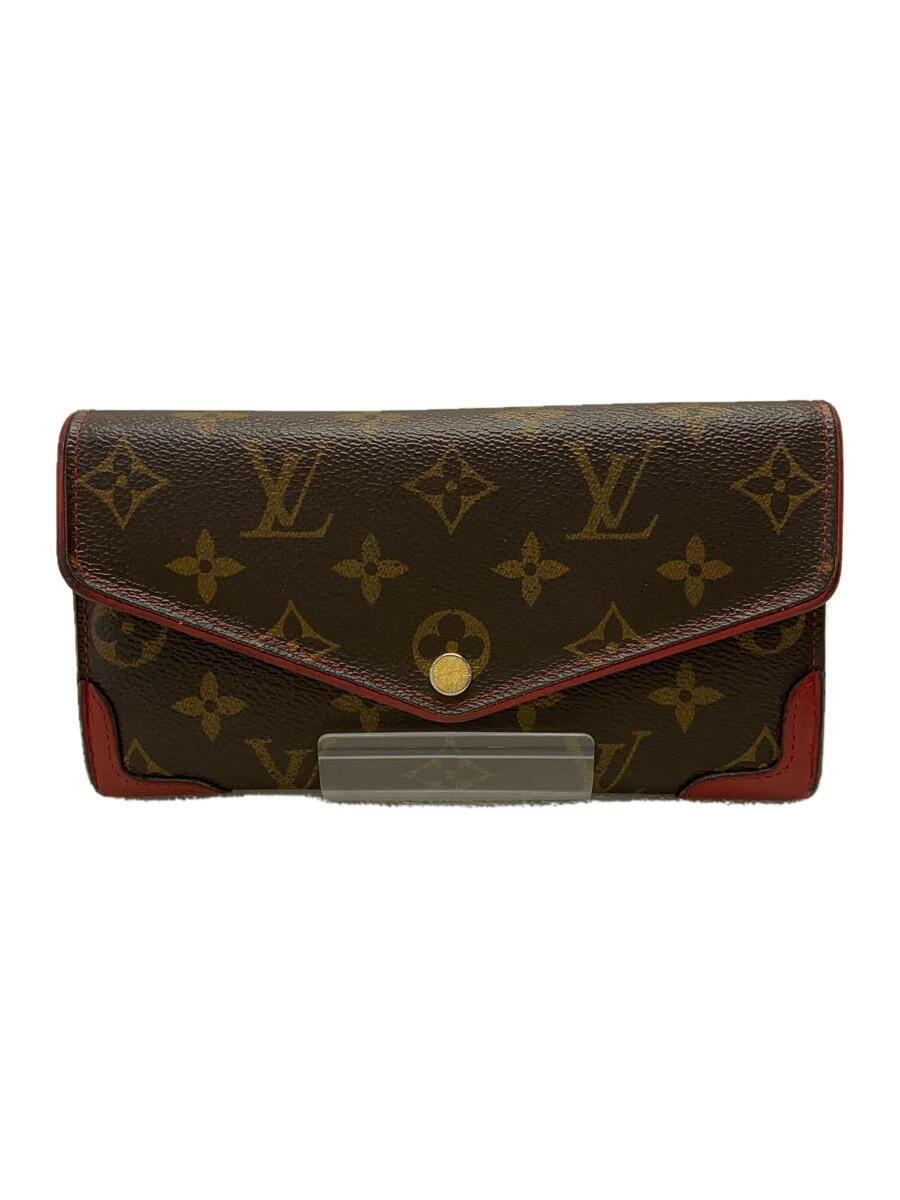 LOUIS VUITTON◆ポルト・フォイユ・サラ・レティーロ_モノグラム・キャンバス_BRW_ポピーペタル/PVC/BRW/レディー_画像1