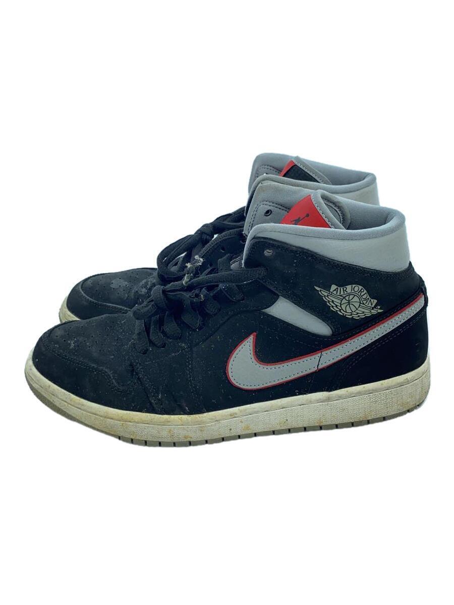 NIKE◆AIR JORDAN 1 MID/エアジョーダンミッド/ブラック/554724-060/26.5cm/BLK_画像1