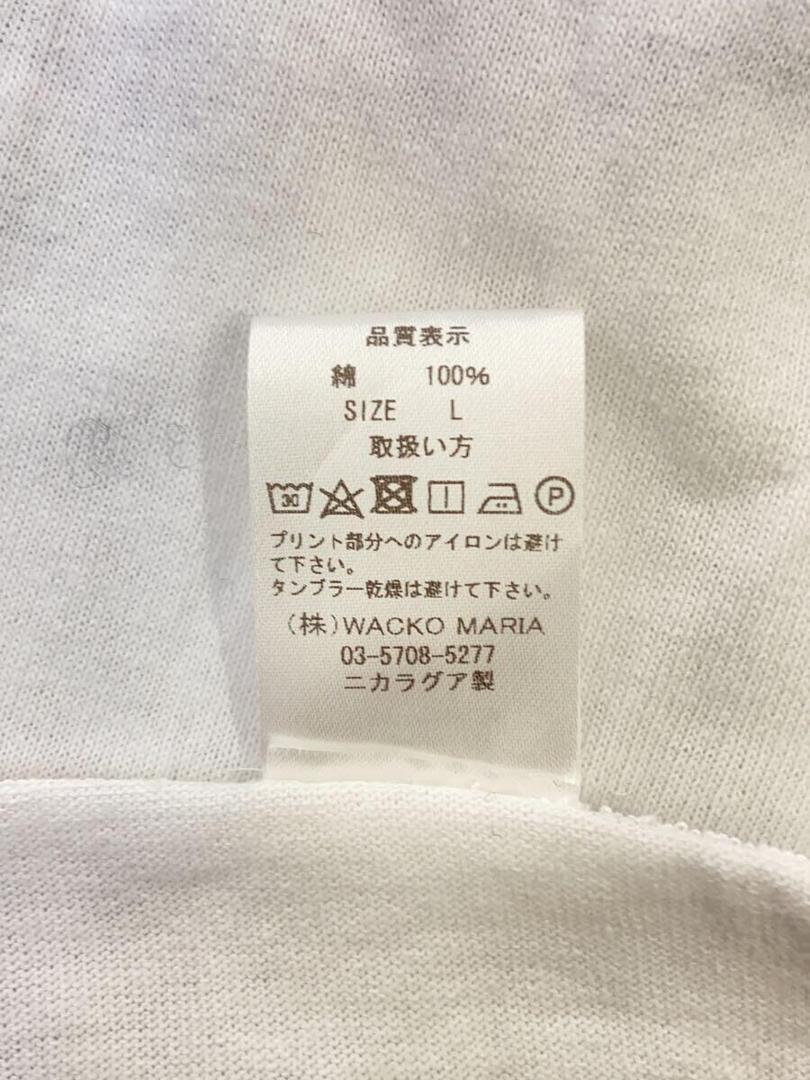 WACKO MARIA◆長袖Tシャツ/L/コットン/ホワイト/白/56Tattoo studio/タトゥースタジオ/ロンT/クルーネック_画像4