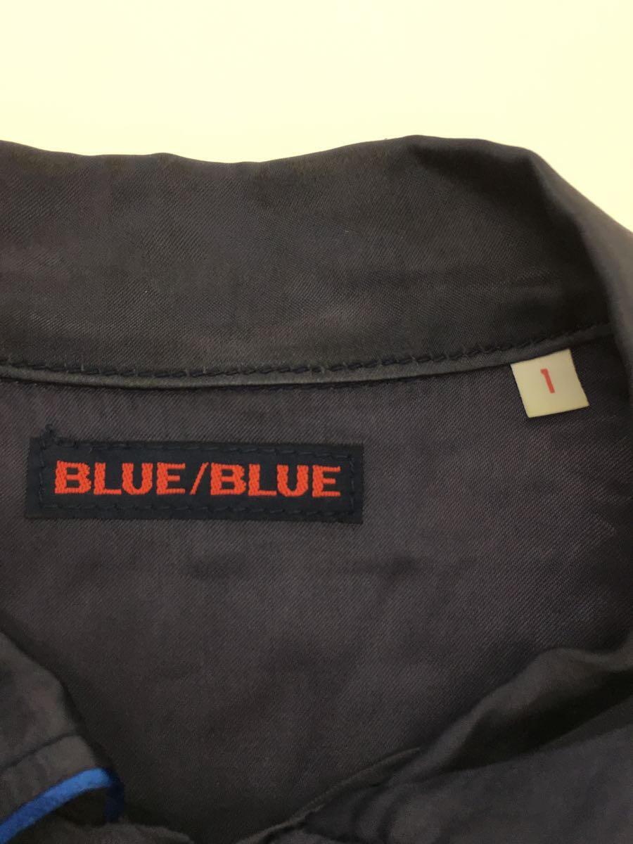BLUE BLUE◆半袖シャツ/1/レーヨン/NVY/無地/刺繍//_画像3