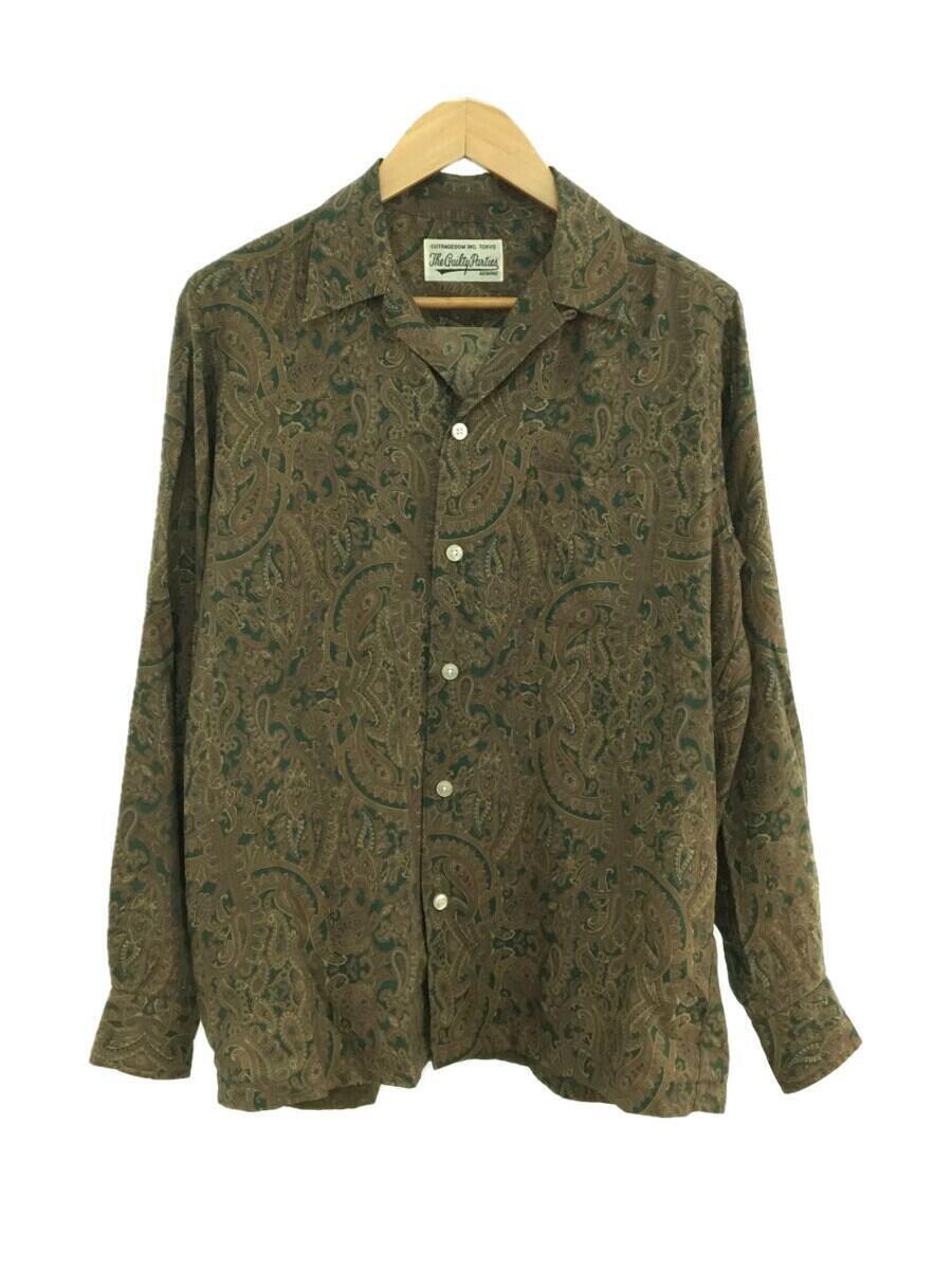 WACKO MARIA◆18aw PAISLEY OPEN COLLAR SHIRT/M/コットン/KHK/ペーズリー//_画像1