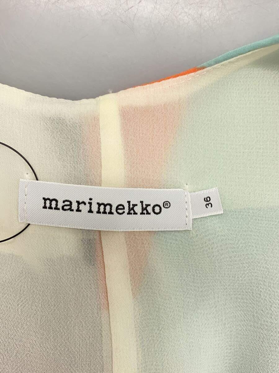 marimekko◆ノースリーブワンピース/34/レーヨン/BLU/総柄/シルク混/52432-40931//_画像3