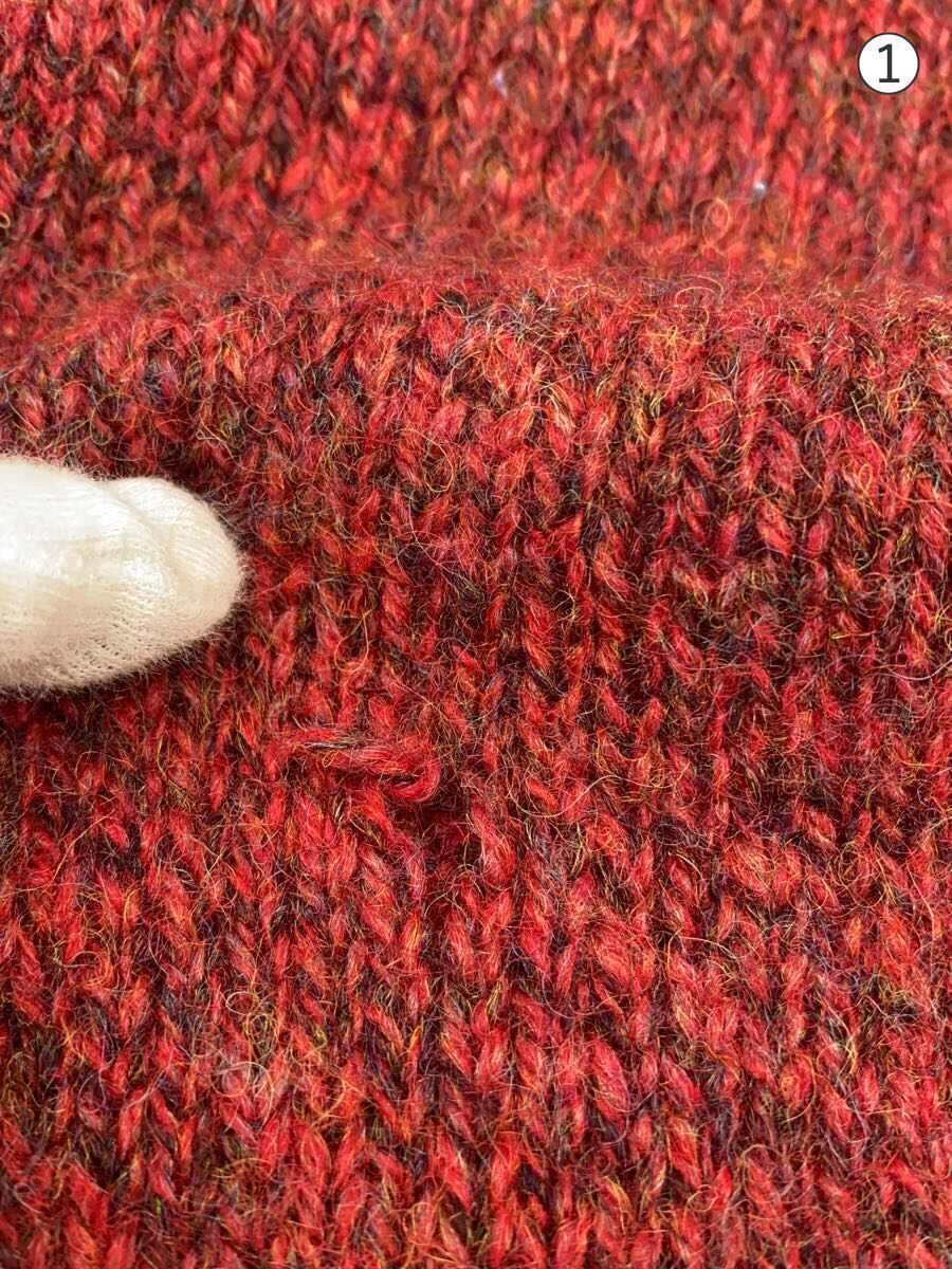 Woolrich◆セーター(厚手)/XL/ウール/RED/無地//_画像6