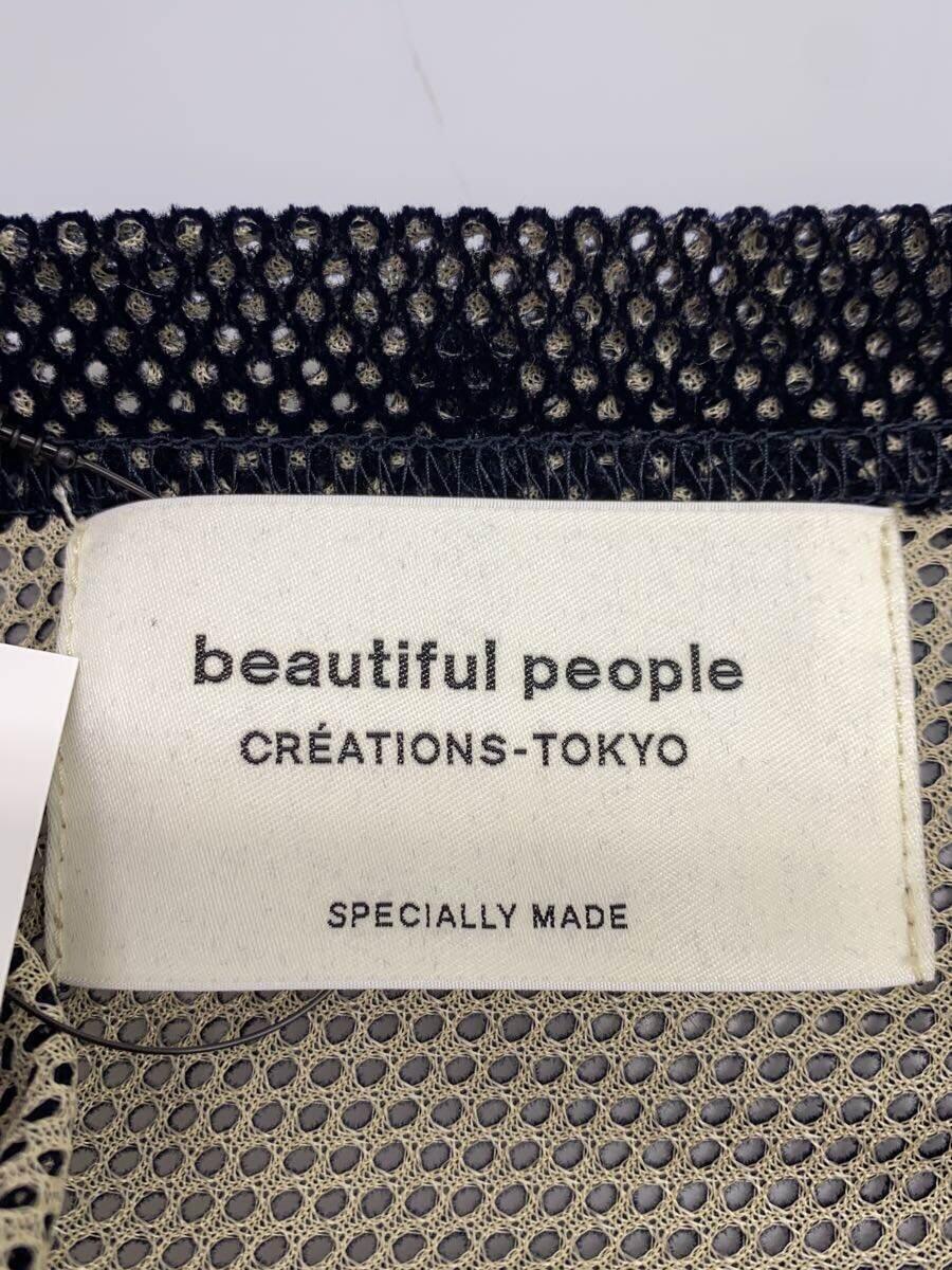 beautiful people◆フロッキーメッシュジャージーフットボールTシャツ/36/ポリエステル/ブラック/1245310002//_画像3