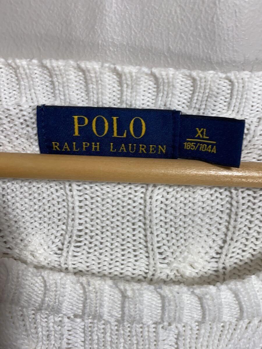 POLO RALPH LAUREN◆セーター(厚手)/XL/コットン/WHT//_画像3