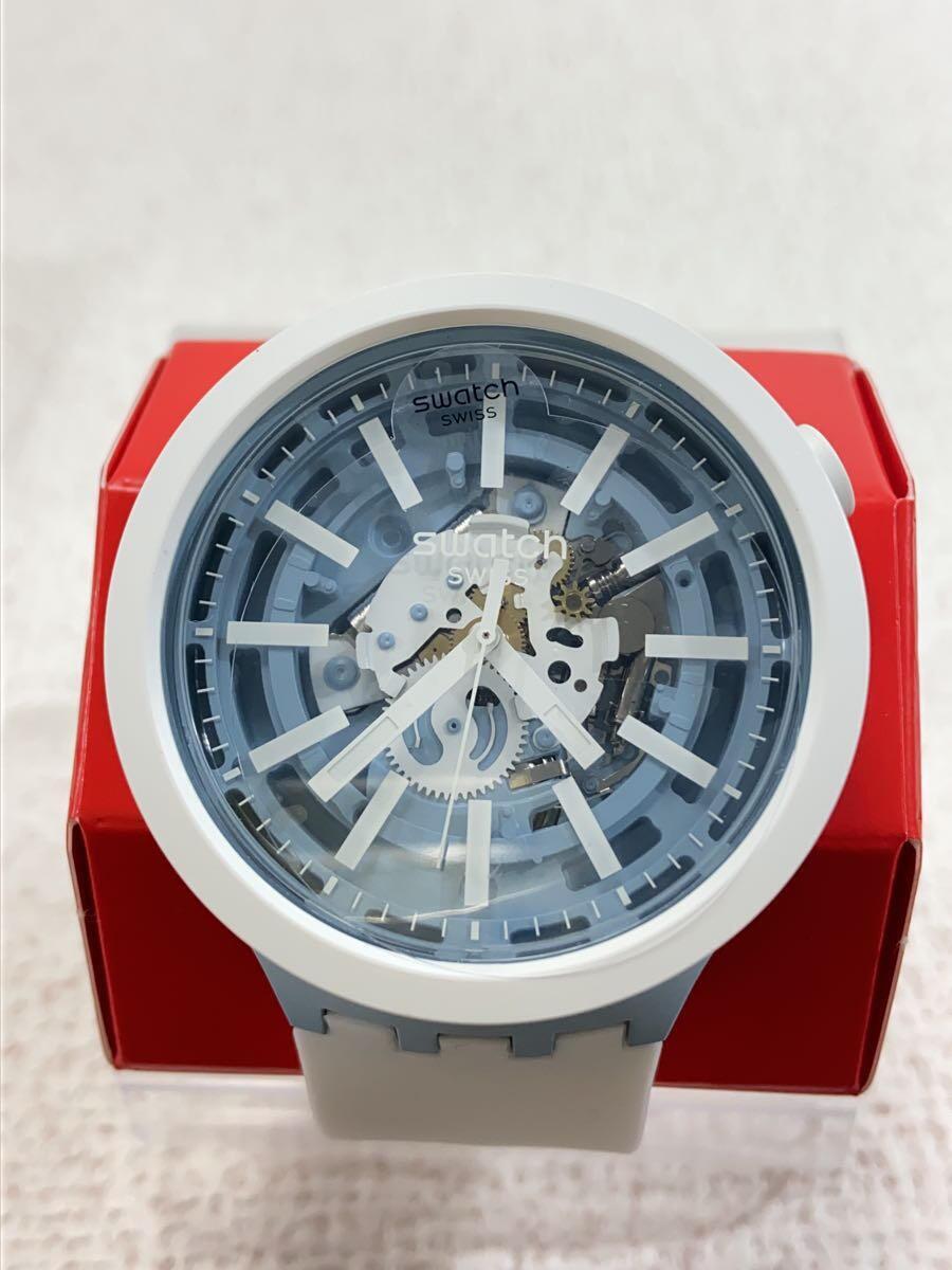 SWATCH◆WHICE/クォーツ腕時計/アナログ/CLR/WHT/SB03N103//_画像1