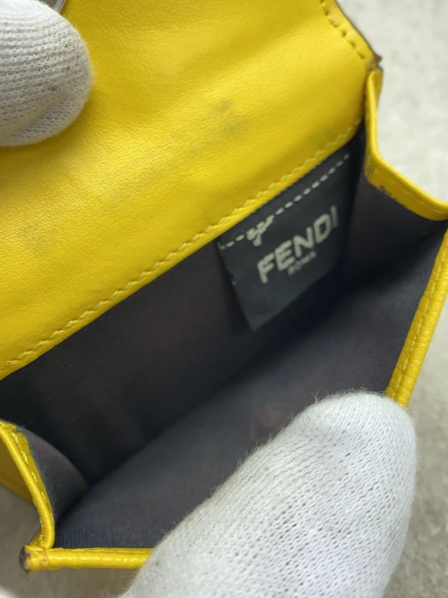 FENDI◆8M0395/3つ折り財布/レザー/YLW/レディース_画像5