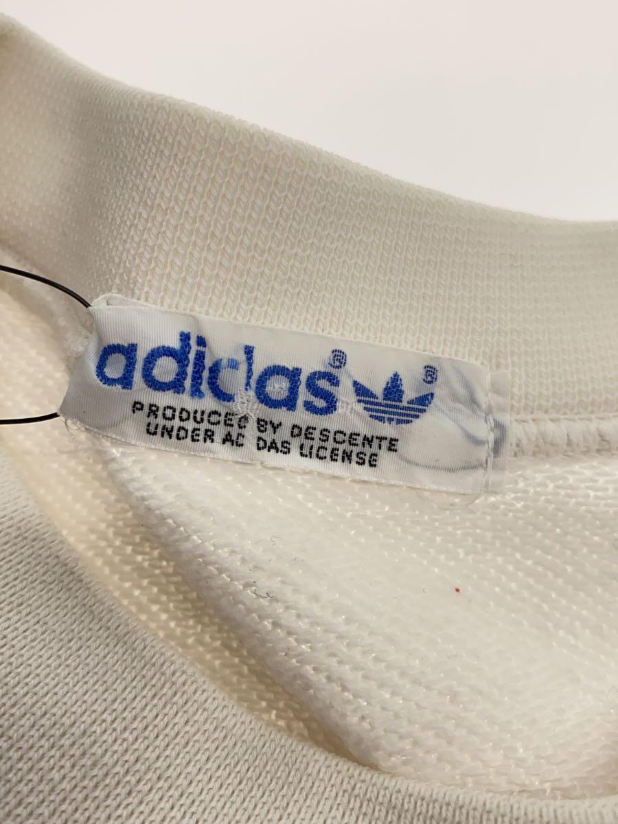 adidas◆デサント製/スウェット/-/コットン/WHT_画像3