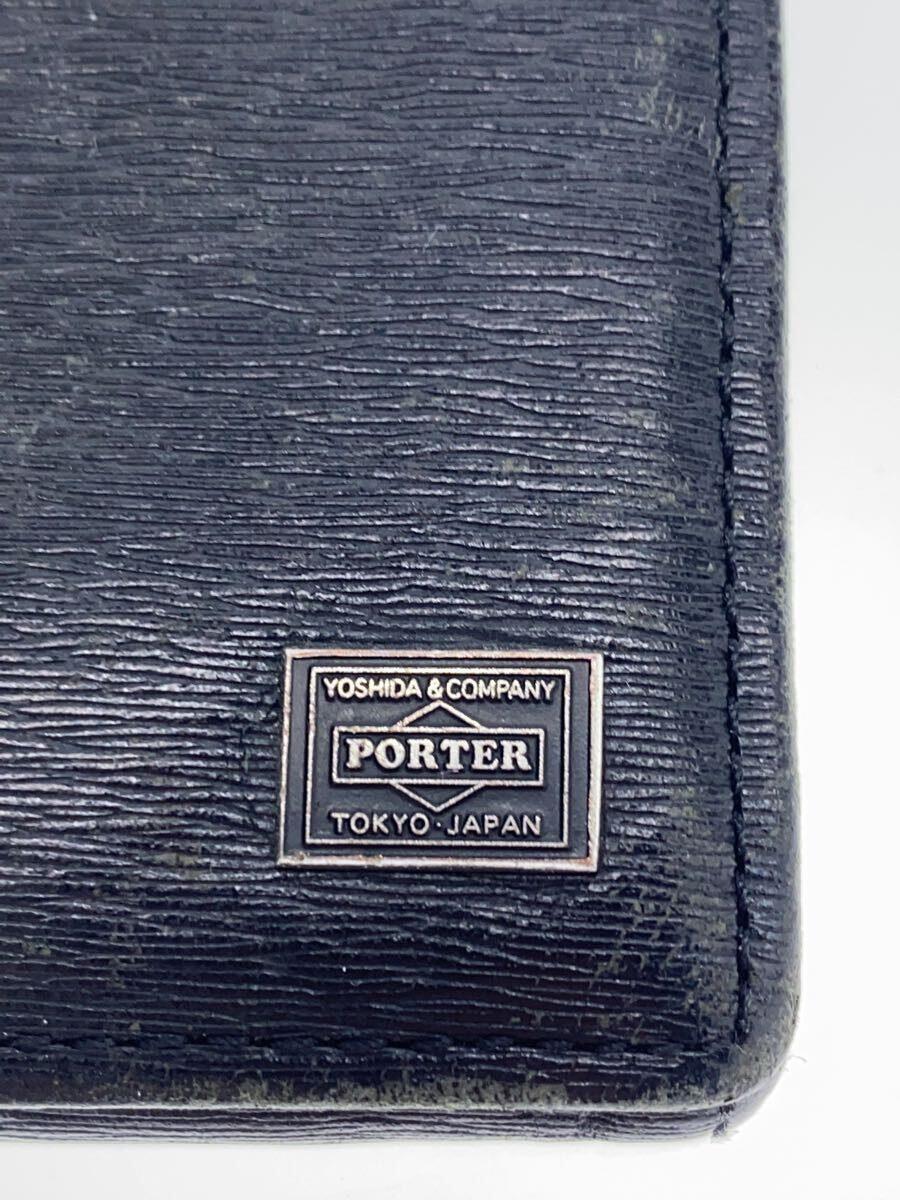 PORTER◆長財布/レザー/BLK/無地/メンズ_画像3