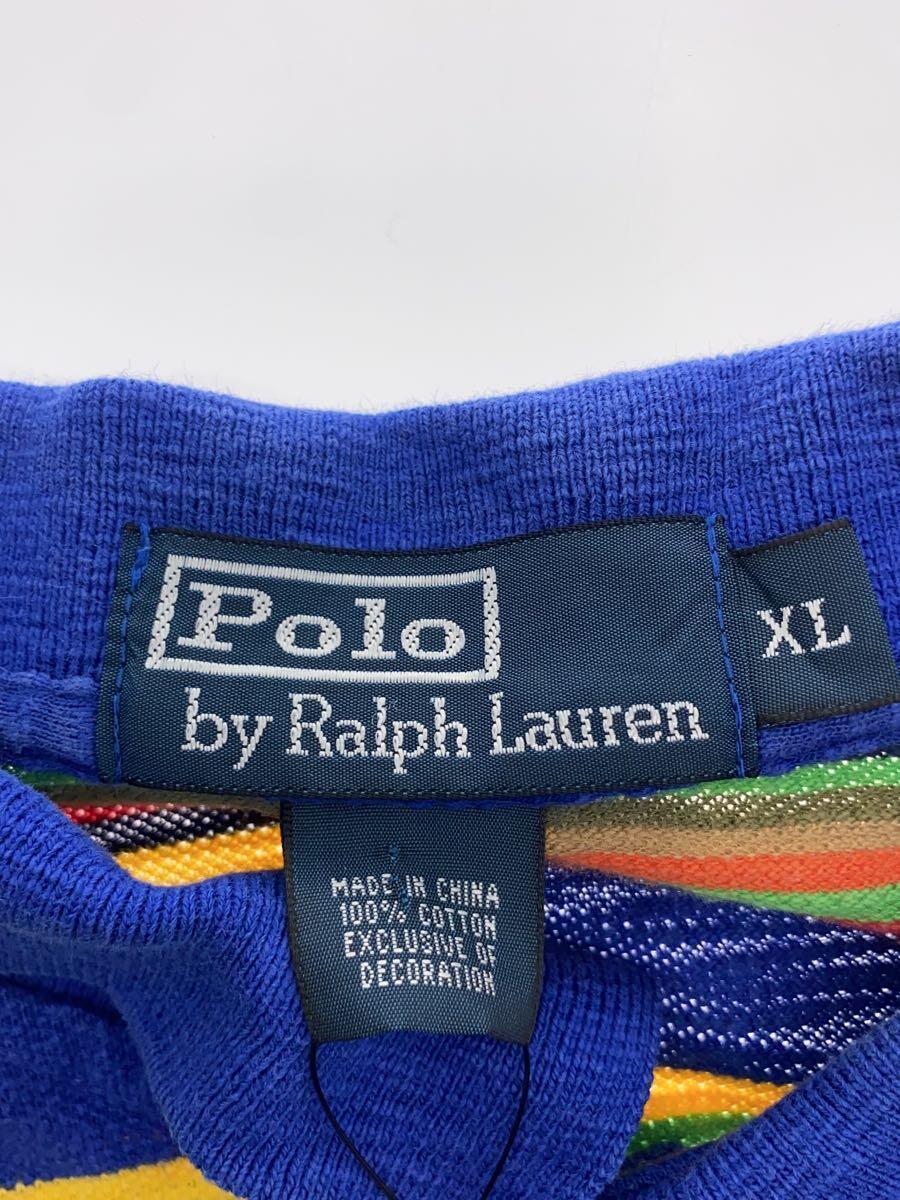 POLO RALPH LAUREN◆ポロシャツ/XL/コットン/マルチカラー/ボーダー_画像3