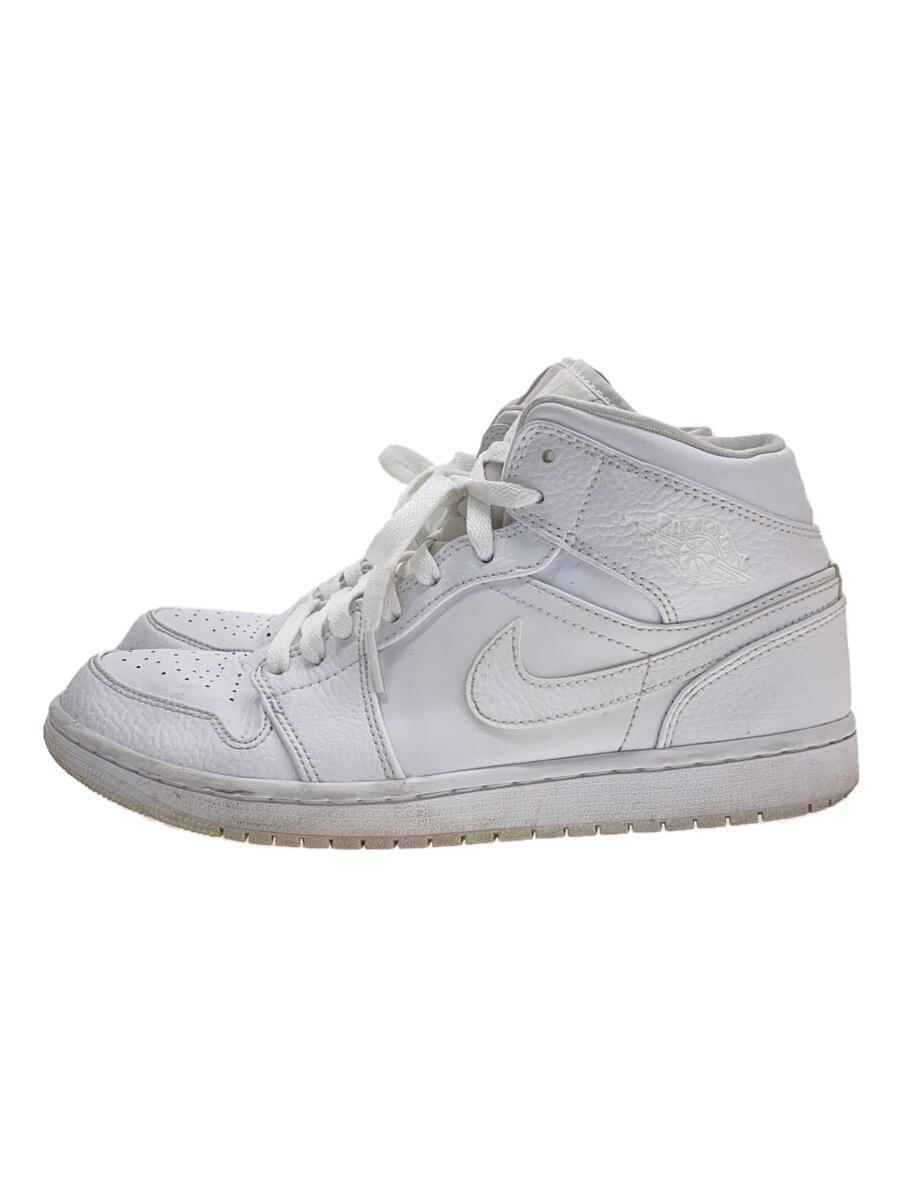 NIKE◆Air Jordan 1 Mid/ハイカットスニーカー/26.5cm/ホワイト/白/554724-130_画像1