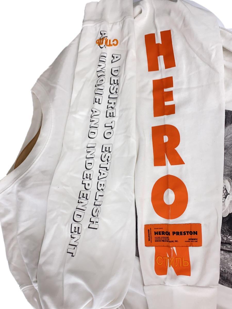 HERON PRESTON◆17AW/Bird L/S Tee/長袖Tシャツ/S/コットン/WHT/HMAB002F18600015_画像6