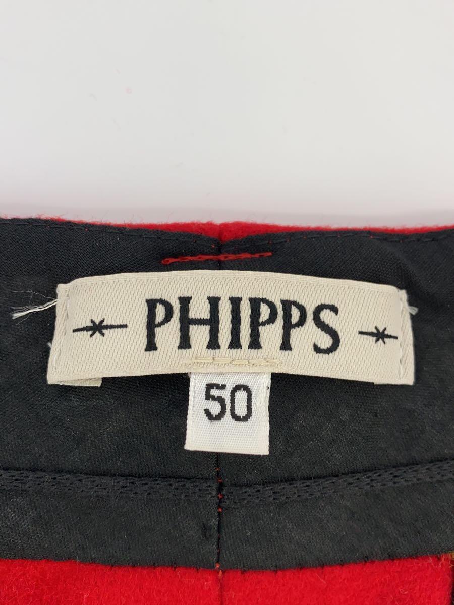 PHIPPS◆22AW/スラックスパンツ/50/ウール/RED_画像4