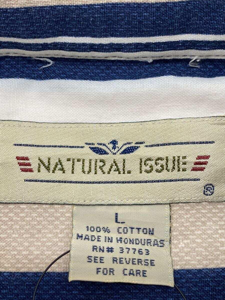 NATURAL ISSUE◆～90S/多色ストライプ/半袖シャツ/L/コットン/YLW/ストライプ_画像3