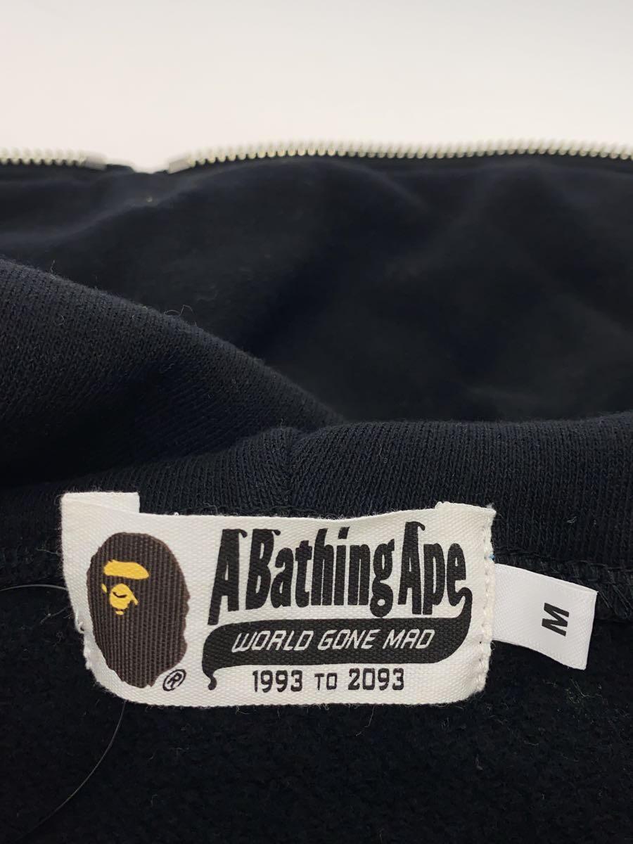 A BATHING APE◆シャークパーカー/Applique shark zip hoodie/M/コットン/BLK/001ZPE801008X_画像3