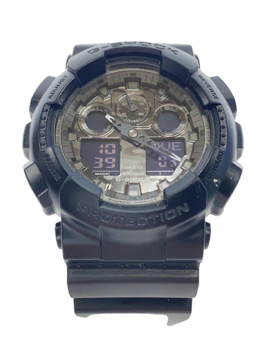 CASIO◆クォーツ腕時計・G-SHOCK/デジアナ/ラバー/BLK/BLK_画像1