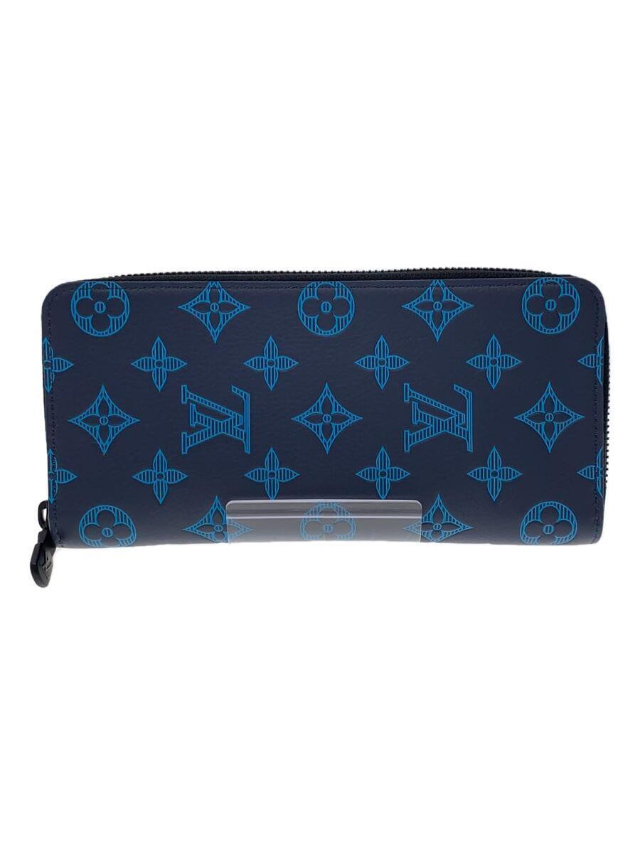 最大10%OFFクーポン LOUIS ファッション小物 - VUITTON◇ジッピー・ウォレット・ヴェルティカル_モノグラム・シャドウ_BLU/PVC/NVY/メンズ 小物