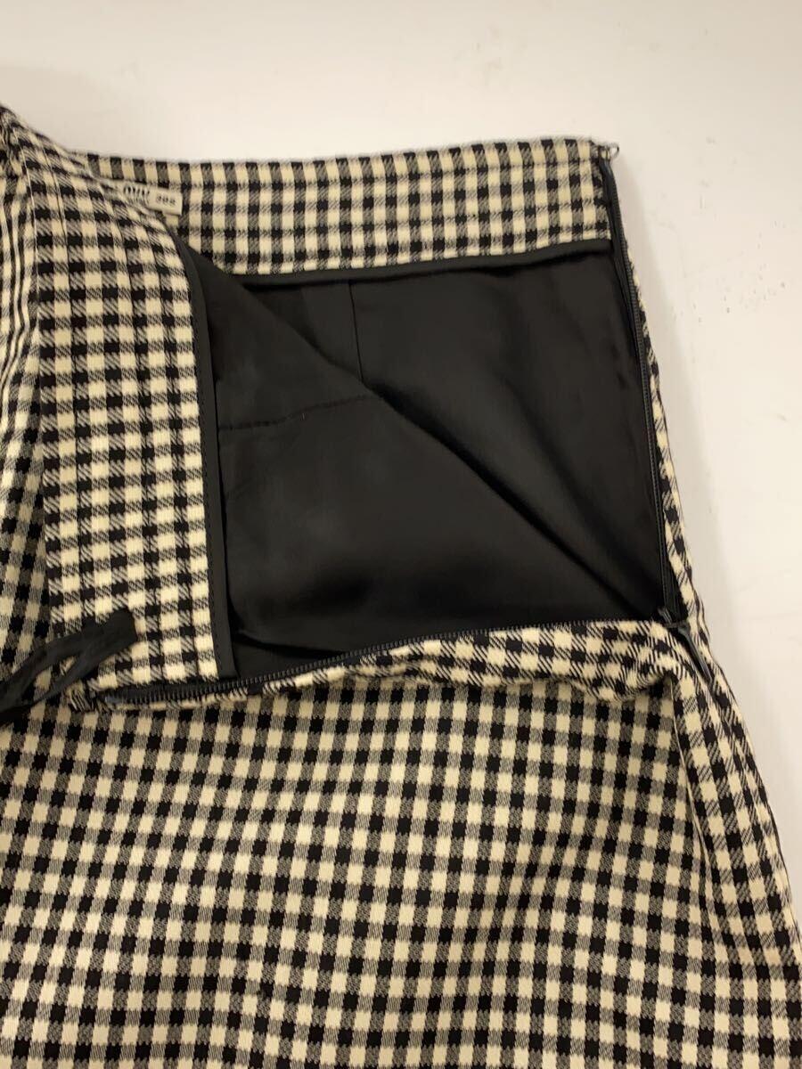 MIU MIU◇スカート/38/ウール/WHT/ギンガムCK/M-302/miu miu MIU MIU◇スカート/38/ウール/WHT/ギンガムCK/M-302/miu miu