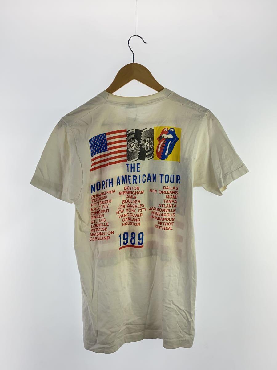 FRUIT OF THE LOOM◆ROLLING STONES 1989ツアーTシャツ/L/コットン/WHT/プリント_画像2