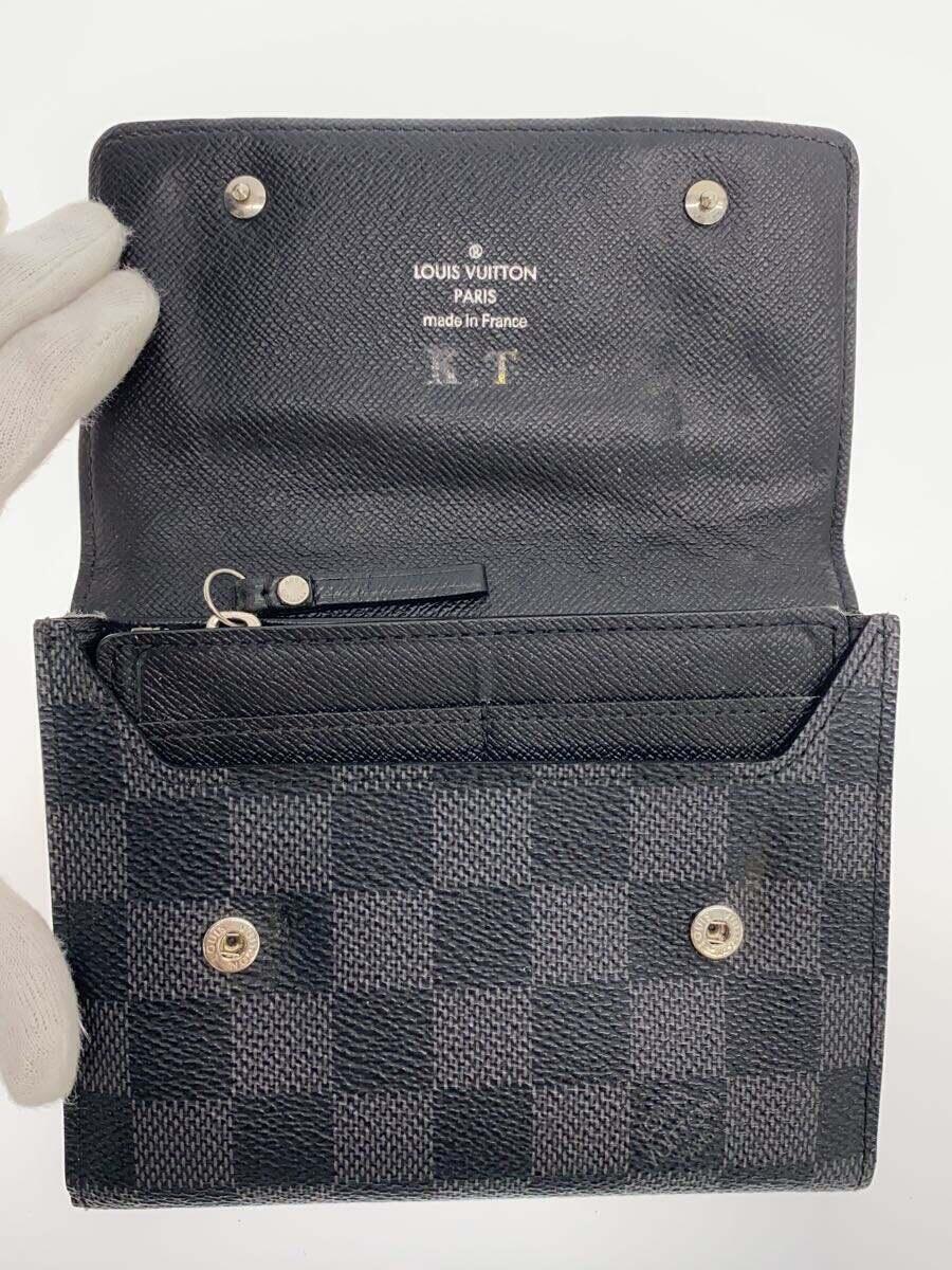 LOUIS VUITTON◆ポルト・フォイユ・コンパクト・モデュラブル_ダミエ・グラフィット_BLK/BLK/メンズ/M3qyHMAR_画像4