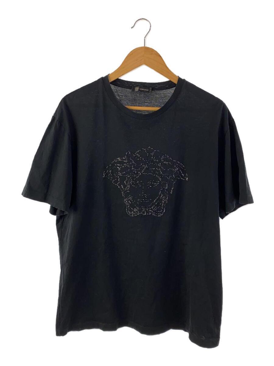 VERSACE◆Tシャツ/XXL/コットン/BLK/無地_画像1