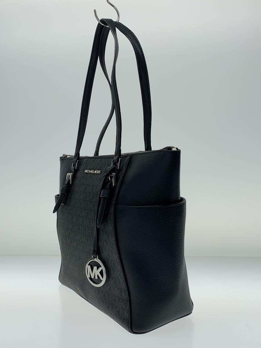 MICHAEL KORS◆シグネチャー/トートバッグ/レザー/BLK/総柄/35T0SCFT3B_画像2