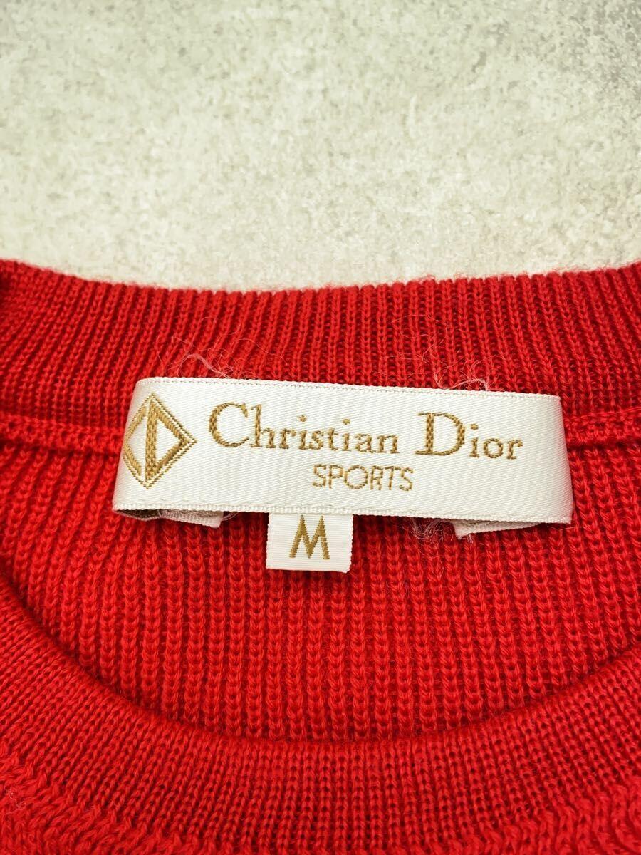 Christian Dior SPORTS◆セーター(厚手)/M/ウール/RED/レッド/クルーネック/ニット/オールド_画像3