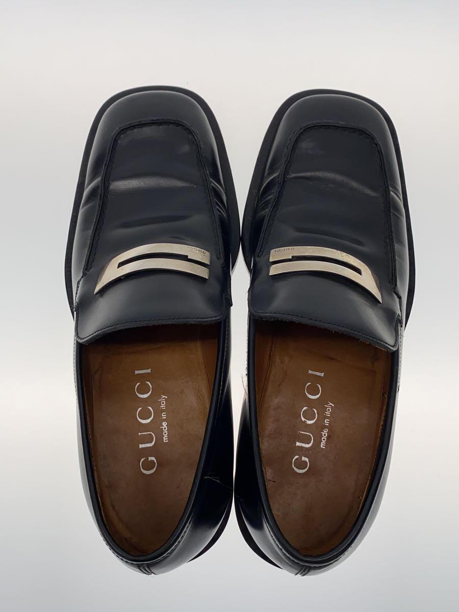 GUCCI◆ローファー/US7/BLK/レザー/110 1420/使用感有り//_画像3