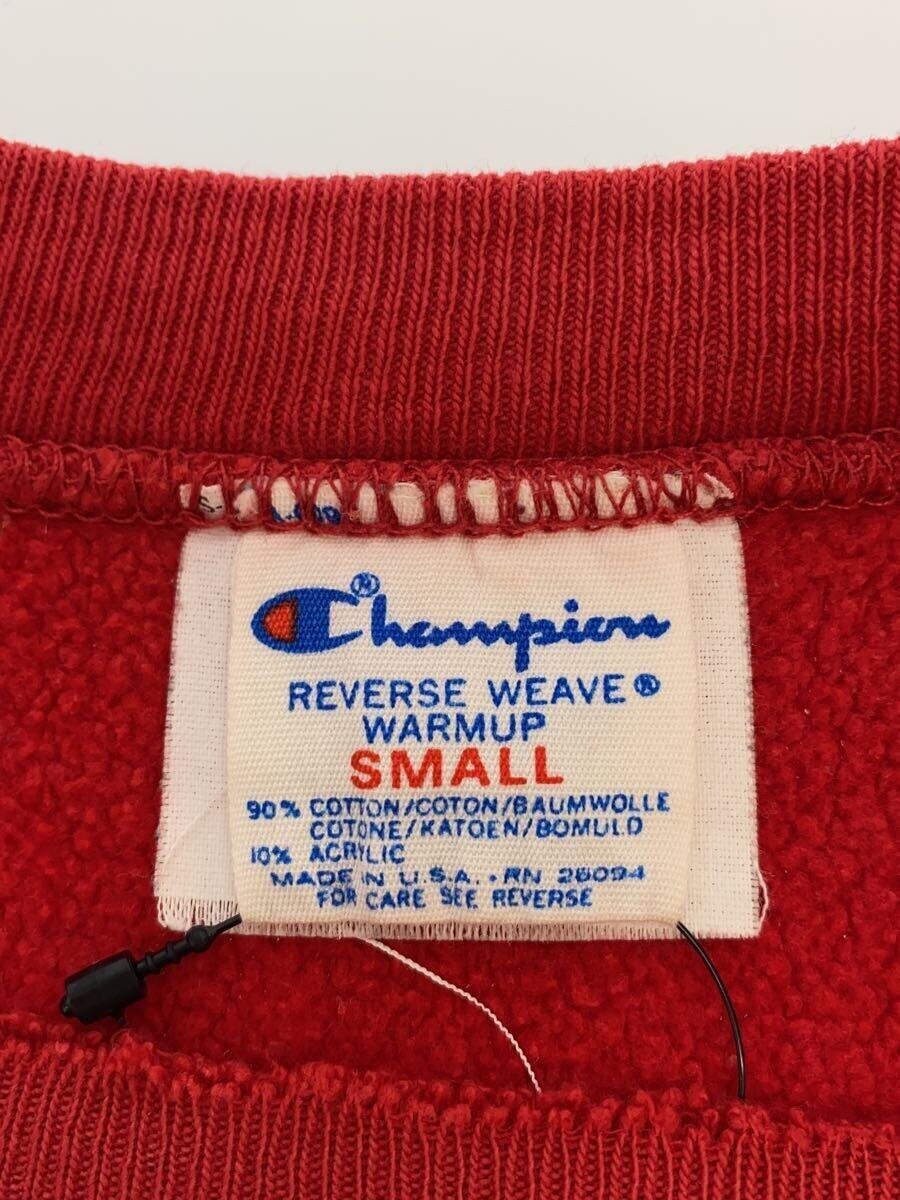 Champion◆REVERSE WEAVE/トリコタグ/スウェット/S/コットン/RED/無地//_画像3