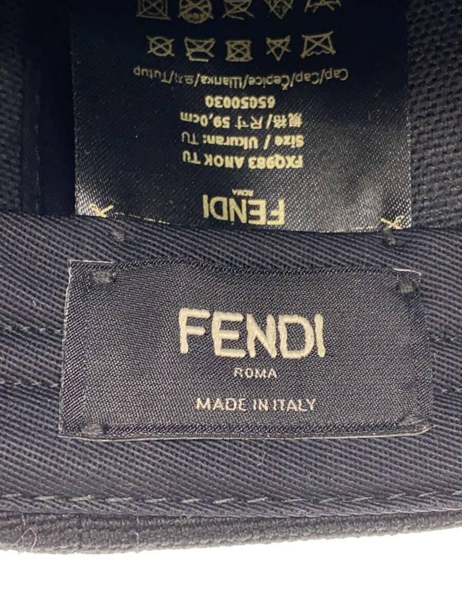 FENDI◆FFベースボールキャップ/FREE/コットン/BLK/メンズ/FXQ9836 ANOK//_画像5