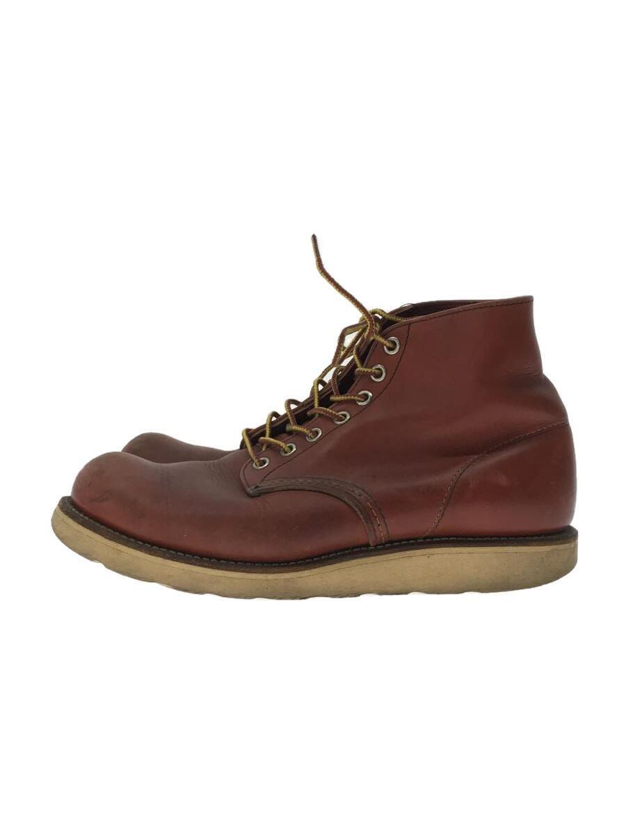 RED WING◆レースアップブーツ・6インチクラシックプレーントゥ/US8/RED/レザー//_画像1