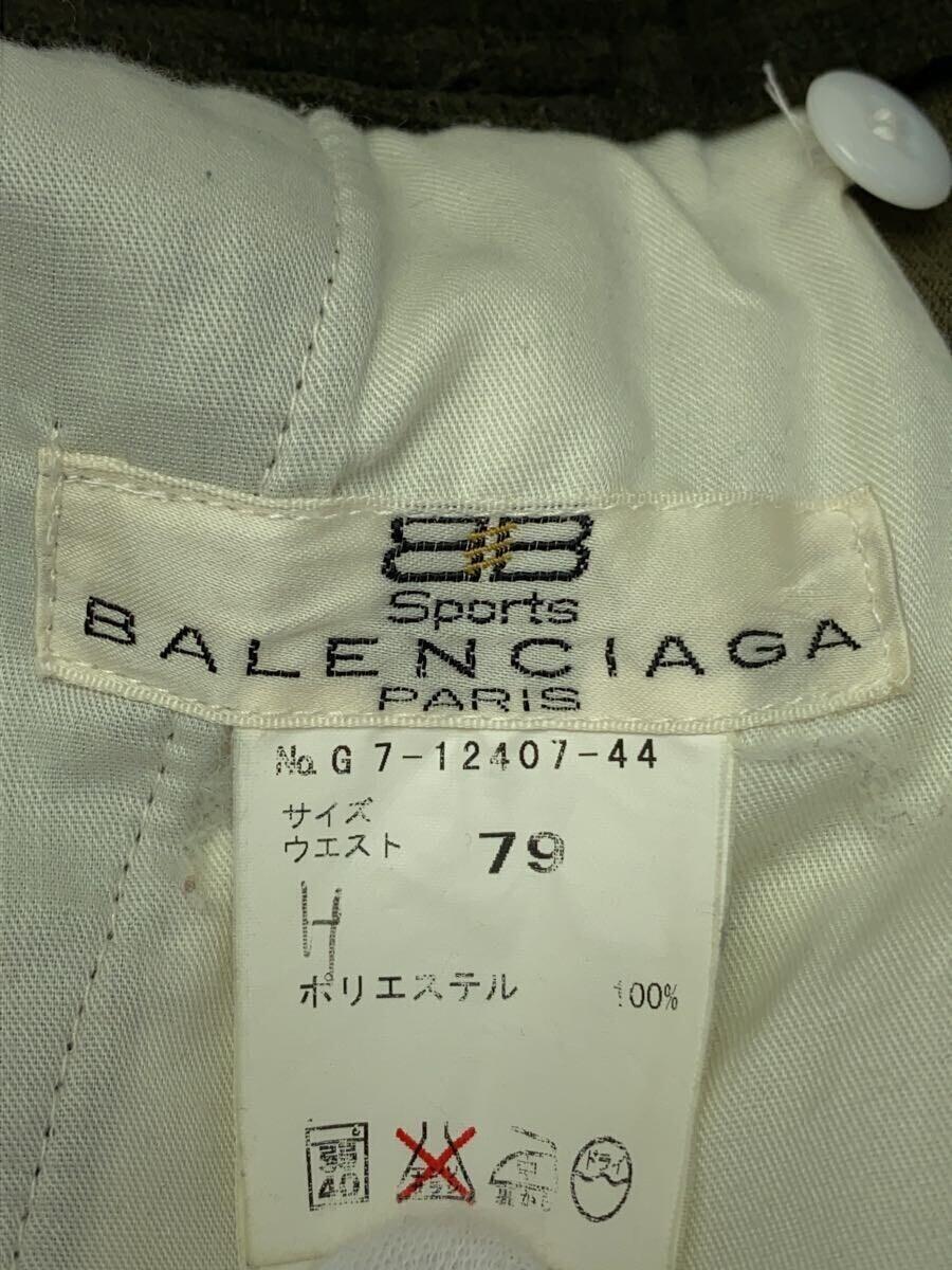 BALENCIAGA◆90s/オールド/2タックスラックスパンツ/ストレートパンツ/79/ポリエステル/KHK_画像4