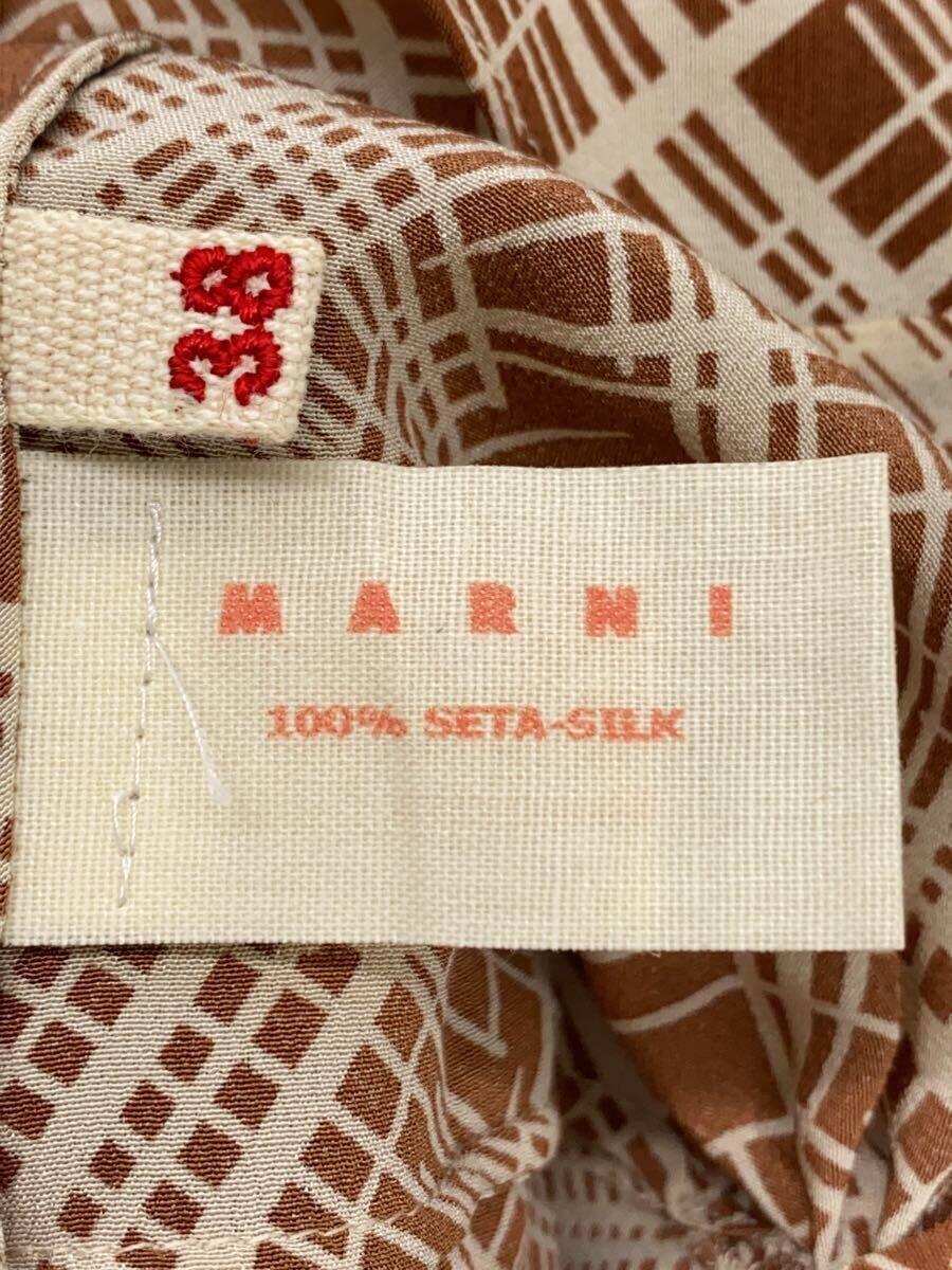 MARNI◆変形デザイン半袖カットソー/38/シルク/BRW/総柄//_画像5